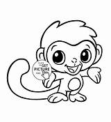 Coloring Monkey Pages Baby Cute Printables Animal Kids Comments Little sketch template