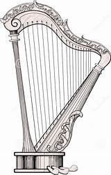 Instruments Harp sketch template