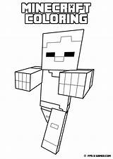 Minecraft Coloring Printable Zombie Pages Villager Kids Zombies sketch template