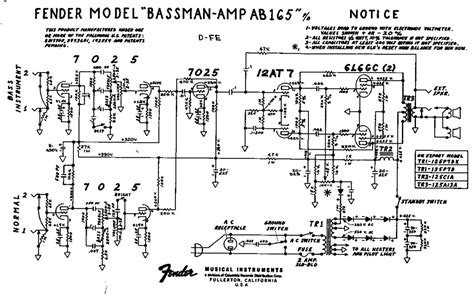 audio service manuals   fender bassman ab schematic