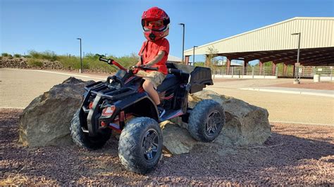 huffy torex atv kids  electric ride  quad unboxing youtube
