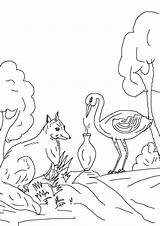 Fox Crane Story Pages Colouring Stork Coloring Studyvillage Find Pdf Print sketch template