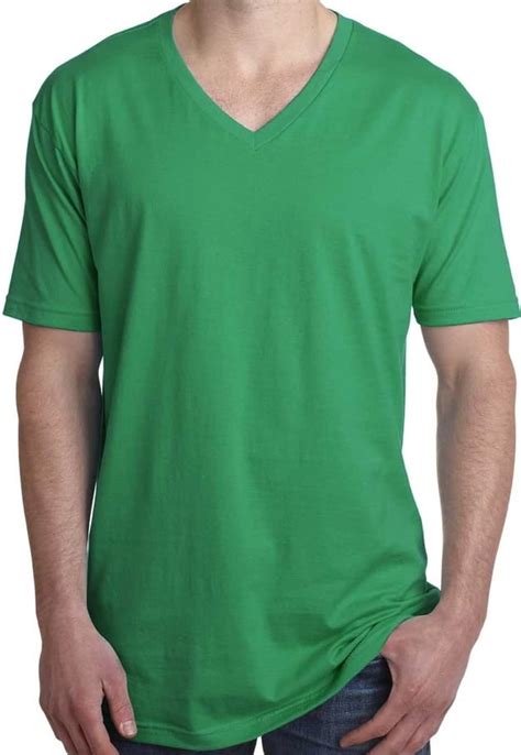 Mens Lightweight 100 Cotton V Neck Tee Shirt Kelly Green Xl