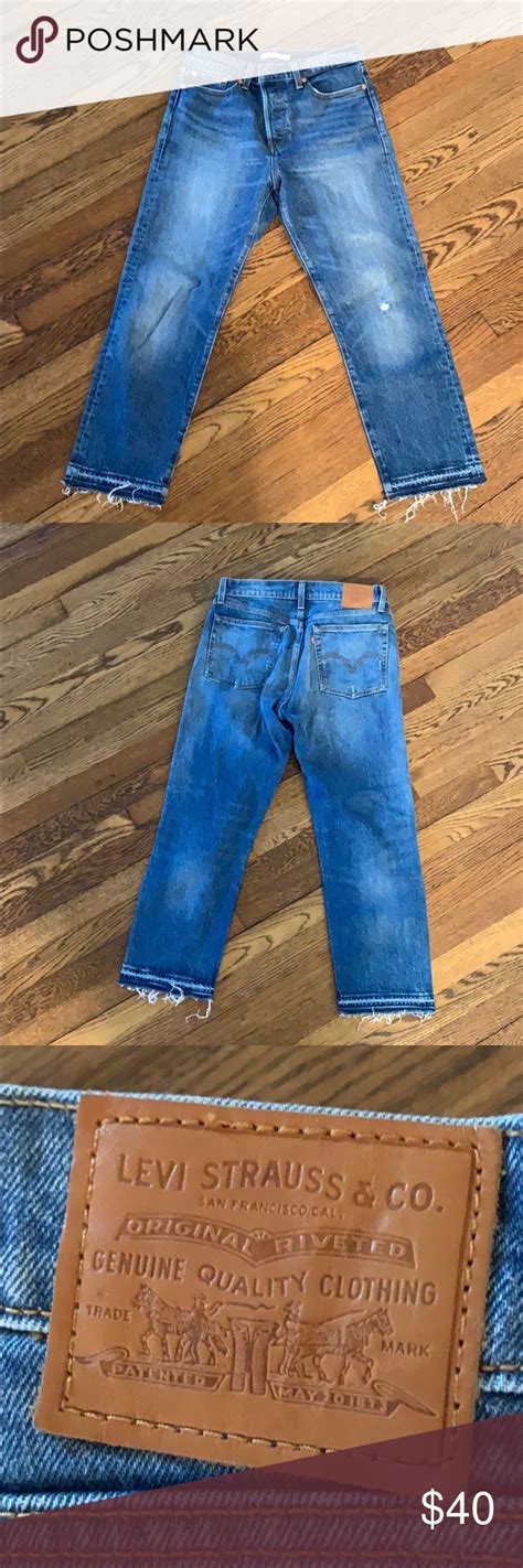 Levis Wedgie Straight Fit Raw Hem Button Fly Jeans