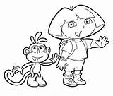 Dora Coloring Explorer Characters Pages Popular sketch template