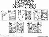 Creation Coloring Pages Days Printable School Bible Sunday Genesis Story Craftingthewordofgod Kids Sheets Colouring sketch template