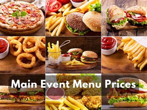 main event menu prices   modern art catering