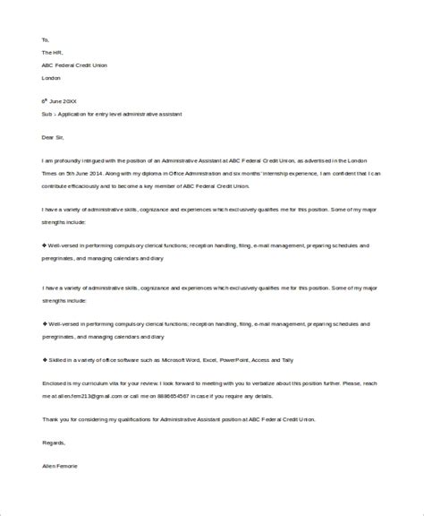 free 6 sample administrative assistant cover letter