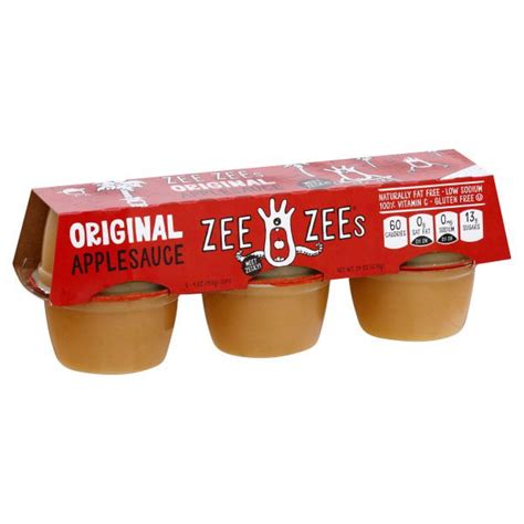zee zees original applesauce cups  natural  oz cups  pack