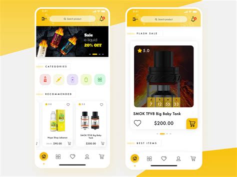 electronic cigarette ecommerce app ui ux design behance