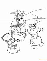 Olaf Pages Anna Coloring Color Online sketch template
