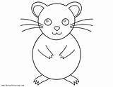 Coloring Cartoon Hamster Pages Printable Adults Kids sketch template