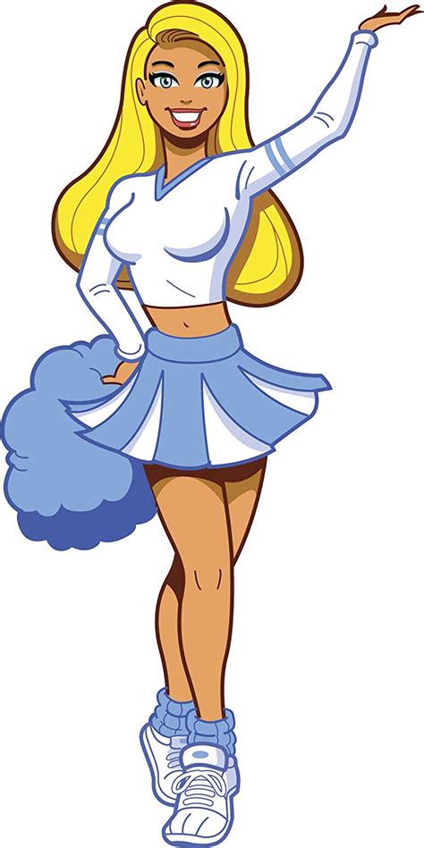 Divine Designs Classic Pretty Blonde Cheerleader Cartoon