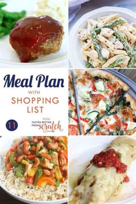 weekly meal plan   printable shopping list