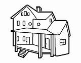 Porch House Coloring Pages Houses Coloringcrew Colorear sketch template