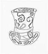 Mad Sketch Illustration Hatter Hat Alice Wonderland Drawn Hand sketch template