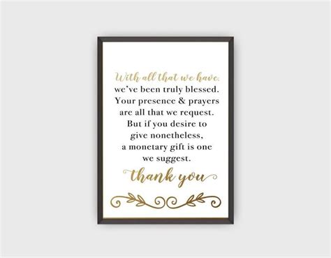 monetary gift request etsy wedding signs wedding gift favors gifts