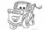 Coloring Cars Pages Mater Tow Printable Kids Color Print sketch template