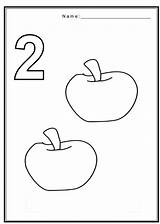 Number Coloring Pages Fruit Worksheets Preschool Toddler Numbers Color Crafts sketch template