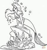 Coloring Mermaid Princess Disney Pages Little Print sketch template