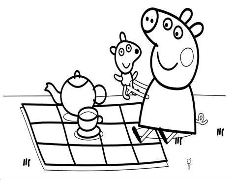 peppa pig childrens coloring pages etsy