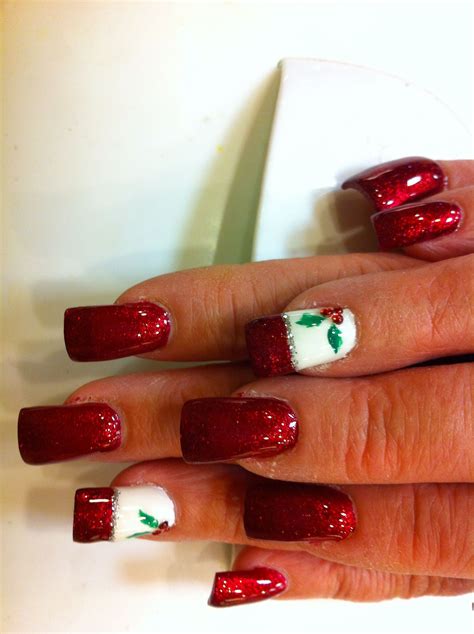 holly nails holiday nails christmas nails nails