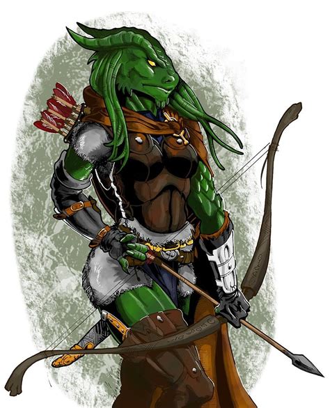 F Dragonborn Ranger Medium Armor Longbow Female Traveler