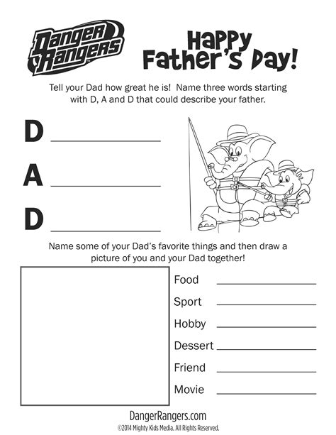 happy fathers day freeprintable dads favorite activity sheets