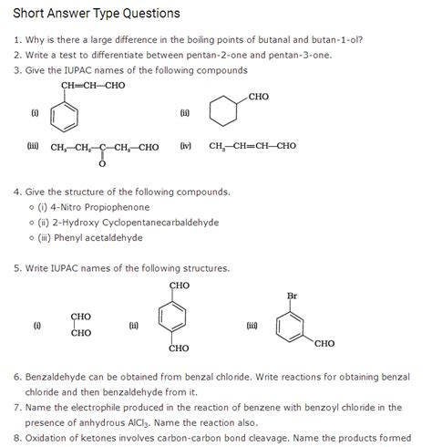 aldehydes ketones and carboxylic acids class 12 important questions