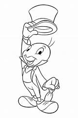 Cricket Jiminy Pinocchio Coloring Printable Pages Description Kids Disney Cartoon sketch template