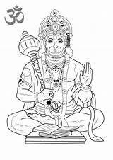 Hanuman Pages Printable Coloring Hinduism Lord Kids Adults sketch template