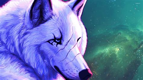 white alpha wolf wallpaper digital art wallpapers