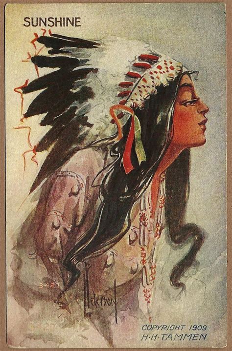 1900 Indian Maiden Postcards Artist Signed Embossed