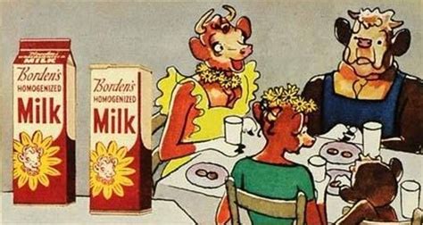 The Bordens Enjoying Their Homogenized Milk Elsie The