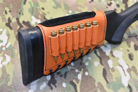 orange buttstock sleeve  ammo holders suede cheek pad wild wild dill