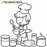 Coloring Cooking Pages Boy Printable Para Cook Utensils Kitchen Book Carpintero Colorear Con Color Outline Google Herramientas Buscar Preparing Little sketch template