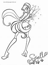 Coloring Pages Winx Club Cartoon Color Stella Printable Colouring Kids Character Print Characters Sheets Para Found sketch template