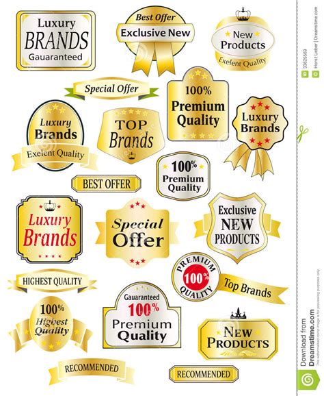 luxury labels  stock vector illustration  collection