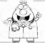 Doctor Cartoon Veterinarian Chubby Male Happy Idea Clipart Cory Thoman Outlined Coloring Vector 2021 sketch template