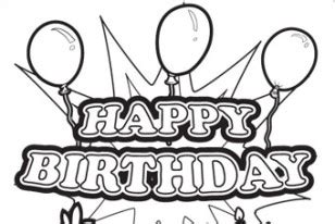 coloring activity pages happy birthday sign coloring page
