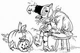 Coloring Scarecrow Pages Creepy Pumpkins Scary Little Five Getcolorings sketch template