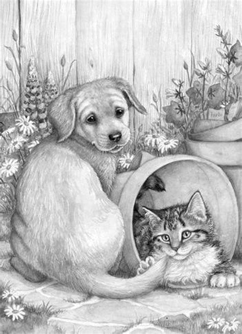 puppy  kitten art drawings sketches pencil animal sketches