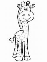 Giraffe Coloring Pages Cartoon Kids Color Colouring Animals Printable Comments Printables Popular Coloringhome sketch template