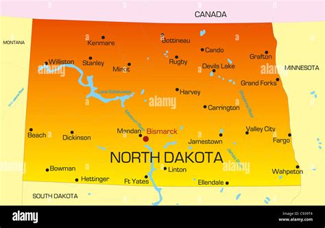 vector color map  north dakota state usa stock photo alamy