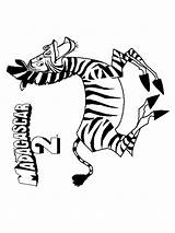 Coloring Zebra Marty Pages Printable sketch template