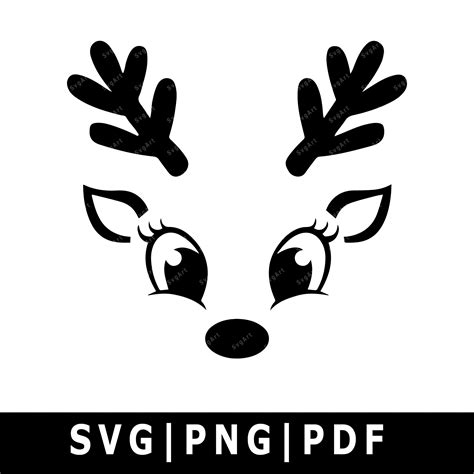 reindeer face svg png  cricut silhouette cricut svg etsy