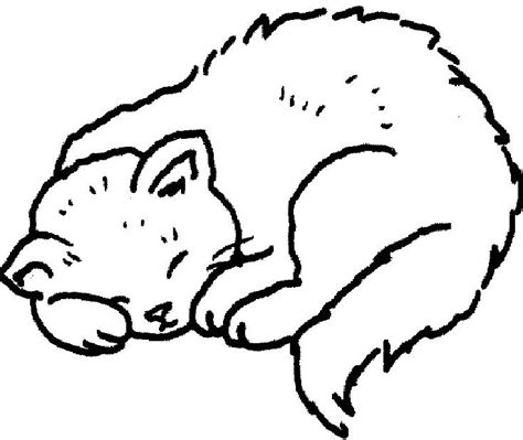 sleeping cat coloring page coloring pages