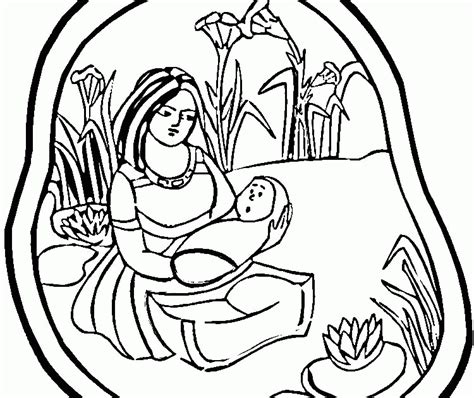moses   basket coloring page baby moses coloring pages