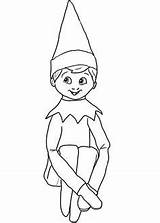 Coloring Pages Christmas Elf Shelf Getdrawings sketch template