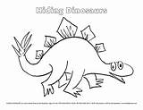 Hiding Stegosaurus sketch template
